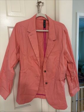 Peau De Loup Coral Pink Women's Blazer Jacket